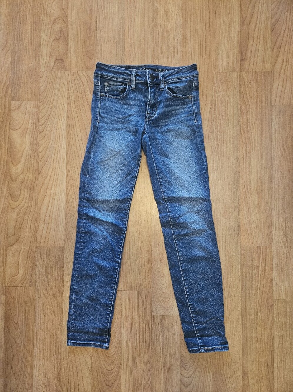 American Eagle Next Level Stretch Skinny Jeans in Dark Blue Wash - Size 2